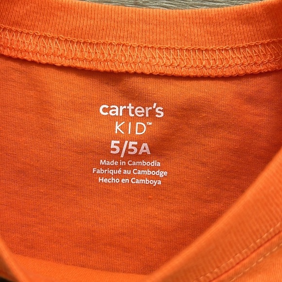 🎃 Carter’s Boy Halloween Pumpkin Shirt Glow in the Dark 5 6 8 - Picture 3 of 4